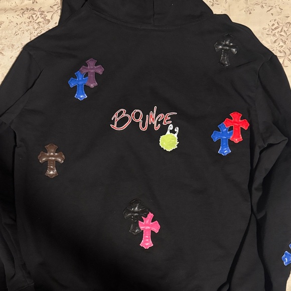 Chrome Hearts Black Hoodie with Colorful Cross Patches - Picture 4 of 4